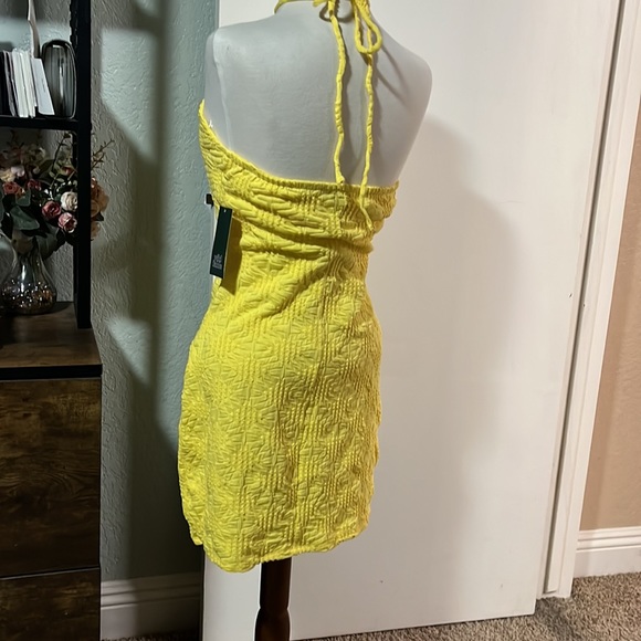 Wild Fable Halter Dress Yellow Size Medium NEW - Picture 2 of 4